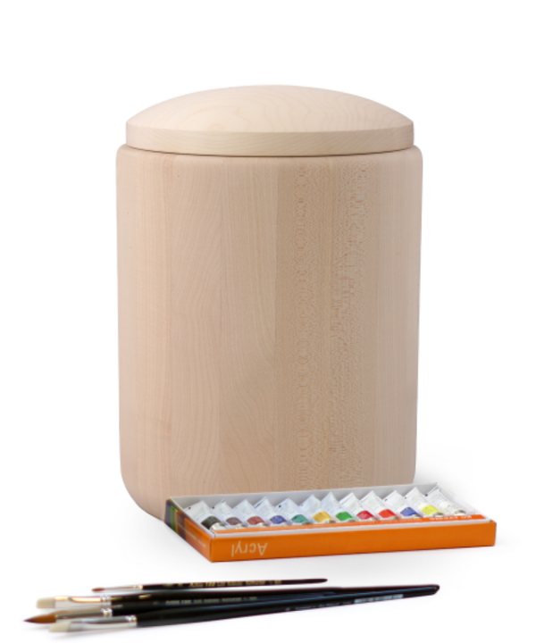 Houten urn zelf beschilderbaar -  919