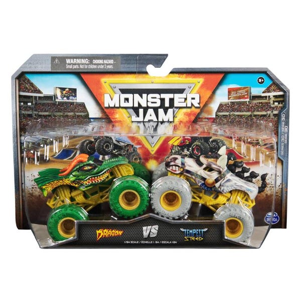 Monster Jam 1:64 Die Cast Trucks 2 Pack - Dragon vs Tempest Steed