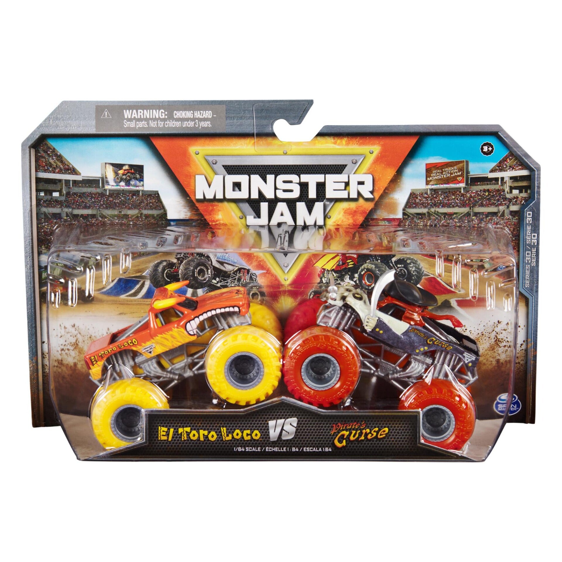 Monster Jam 1:64 Die Cast Trucks 2 Pack - El Toro Loco vs Pirates Curse