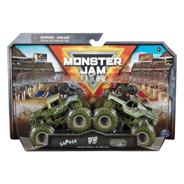 Monster Jam 1:64 Die Cast Trucks 2 Pack - Shaker vs Soldier of Fortune