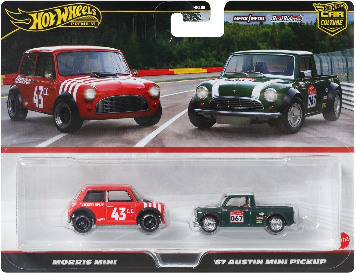 Hot Wheels Premium Car Culture 2-Pack - Morris Mini & '67 Austin Mini Pickup