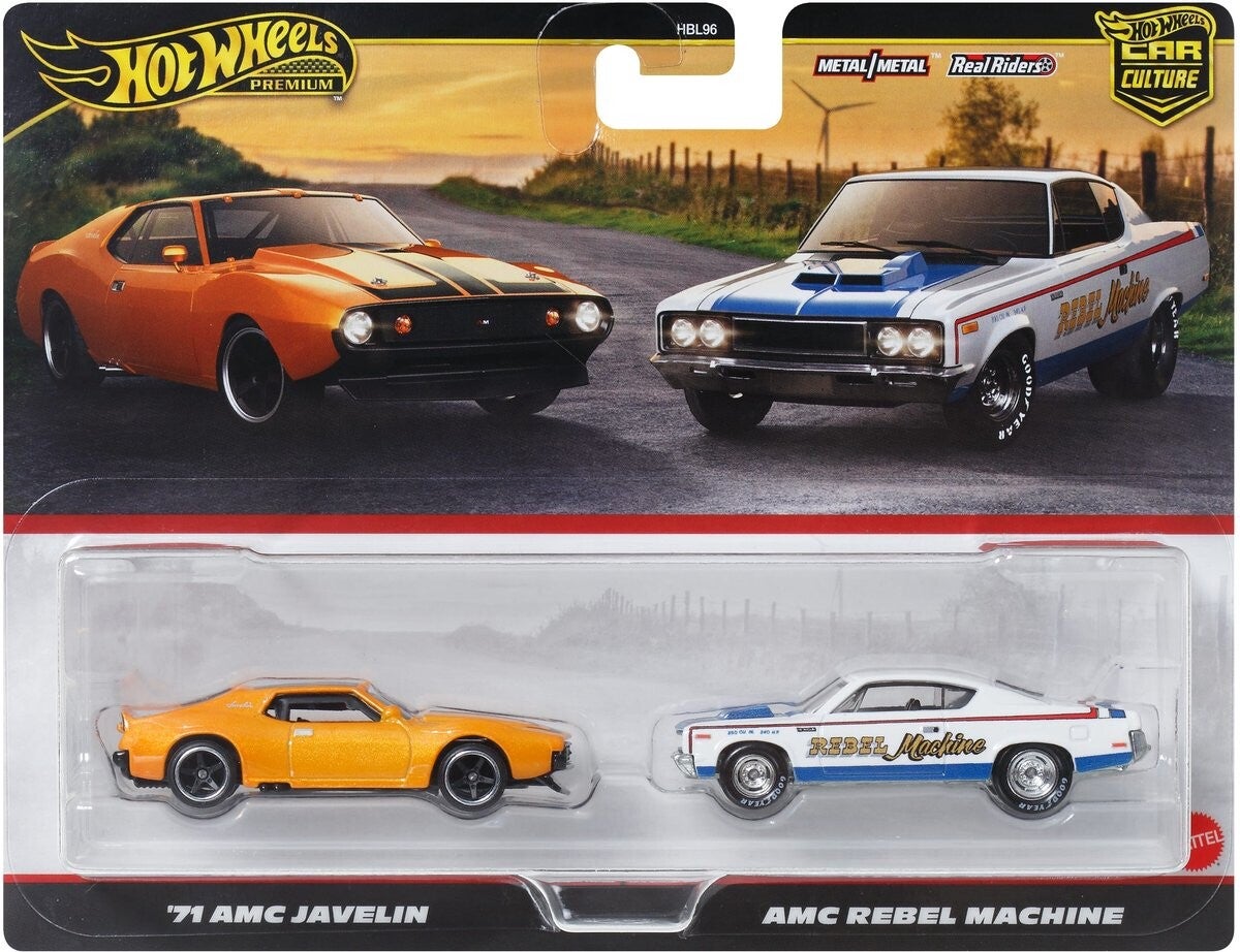Hot Wheels Premium Car Culture 2-Pack - '71 AMC Javelin & AMC Rebel Machine