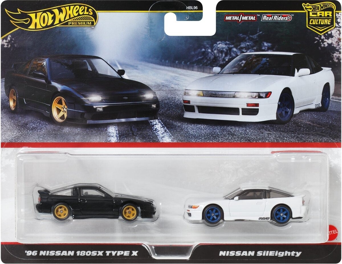 Hot Wheels Premium Car Culture 2-Pack -  '96 Nissan 180SX Type X & Nissan SilEighty
