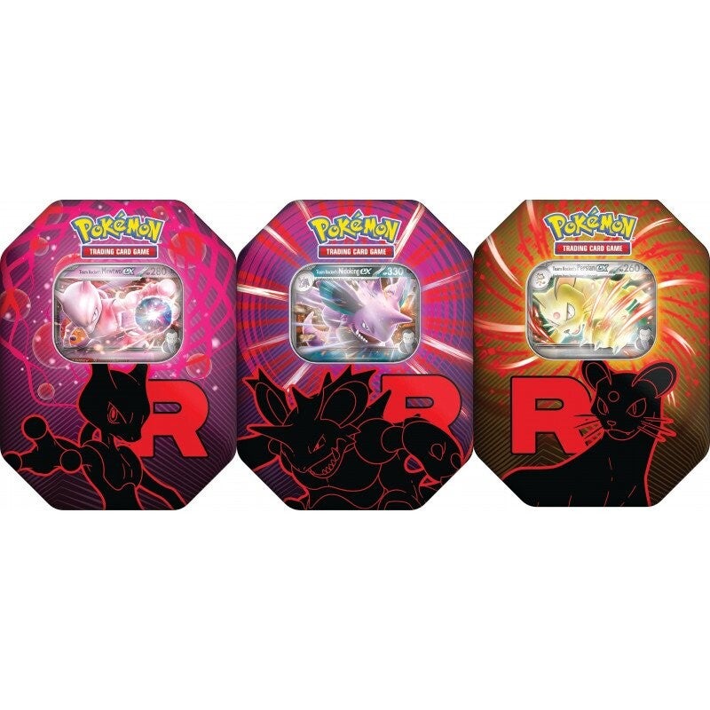 Pokemon TCG Team Rocket Ex Tin Set (3 stuks)