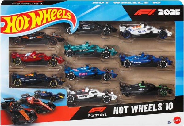 Hot Wheels Formula 1 Set met 10 Auto's