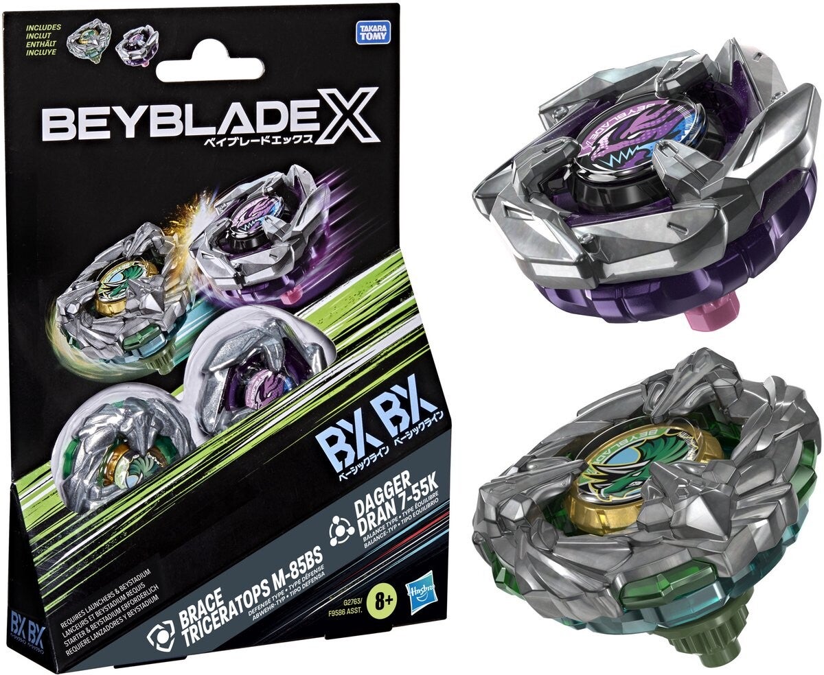 Beyblade X Dual Pack - Brace Triceratops M-85BS & Dagger Dran 7-55K
