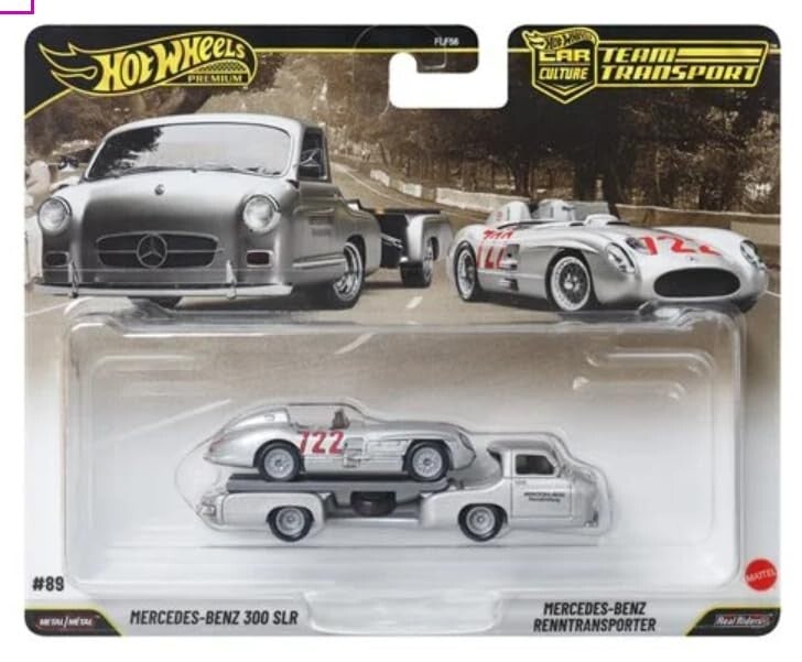 Hot Wheels Car Culture Team Transport - Mercedes-Benz 300 SLR & Mercedes-Benz Renntransporter