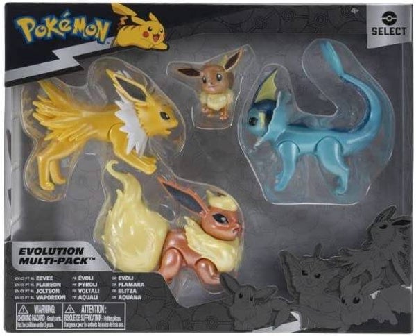 Pokemon Select Evolution Multipack Battle Figures - Eevee, Jolteon, Vaporeon en Flareon