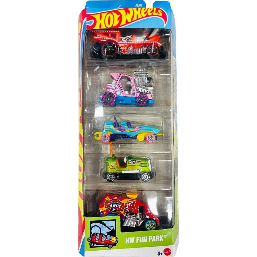 Hot Wheels Cadeauset met 5 Auto's - HW Fun Park (JBJ88)
