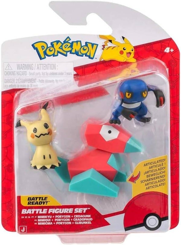 Pokemon Battle Figure Pack - Mimikyu, Porygon, Croagunk