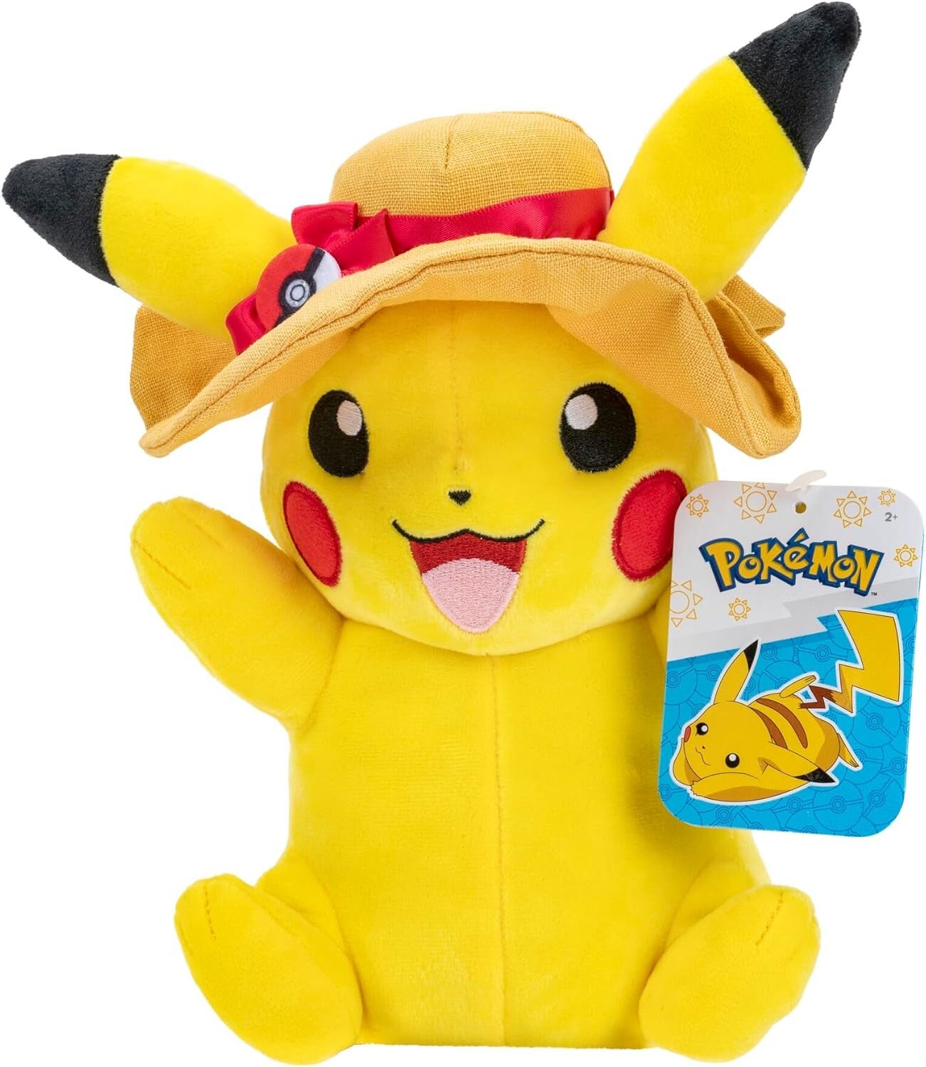 Pokemon - Pikachu met Zomerhoed - Pluche knuffel - 20 cm