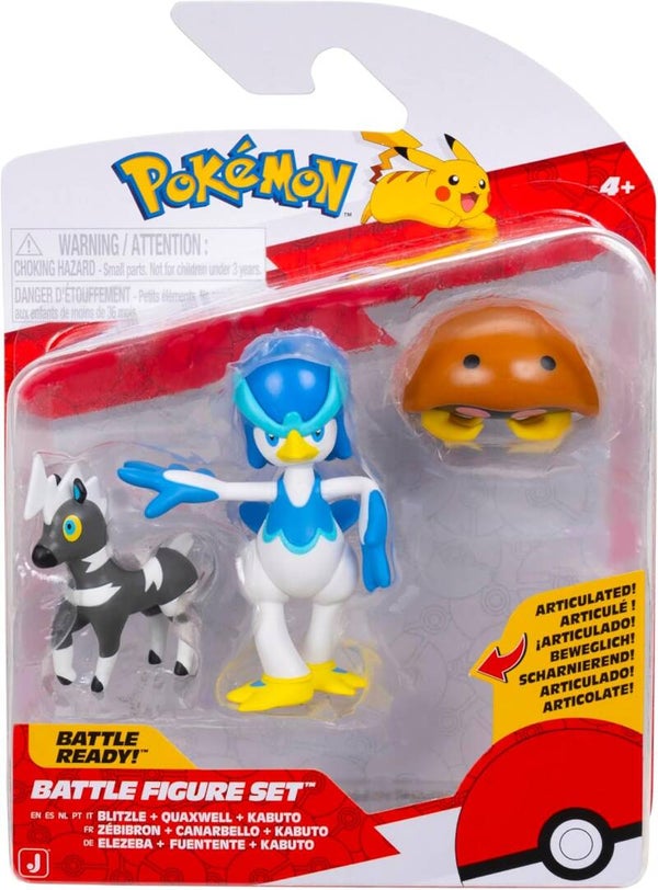 Pokemon Battle Figure Pack - Blitzle, Quaxwell, Kabuto