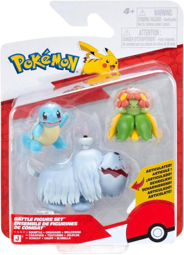 Pokemon Battle Figure Pack - Squirtle, Greavard, Bellossom