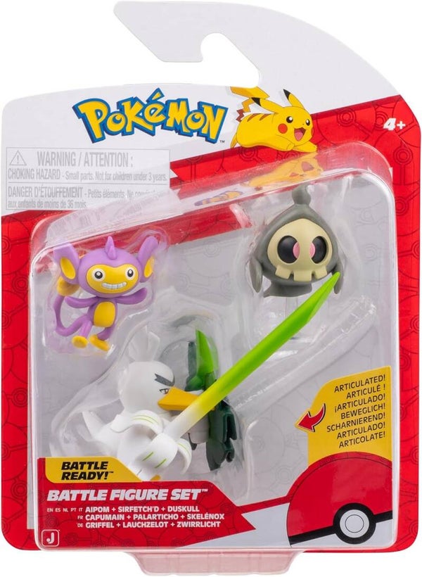 Pokemon Battle Figure Pack - Aipom, Sirfetch'd, Duskull