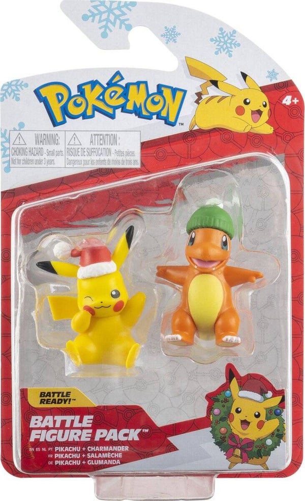 Pokemon Battle Figure Pack - Holiday Charmander & Holiday Pikachu
