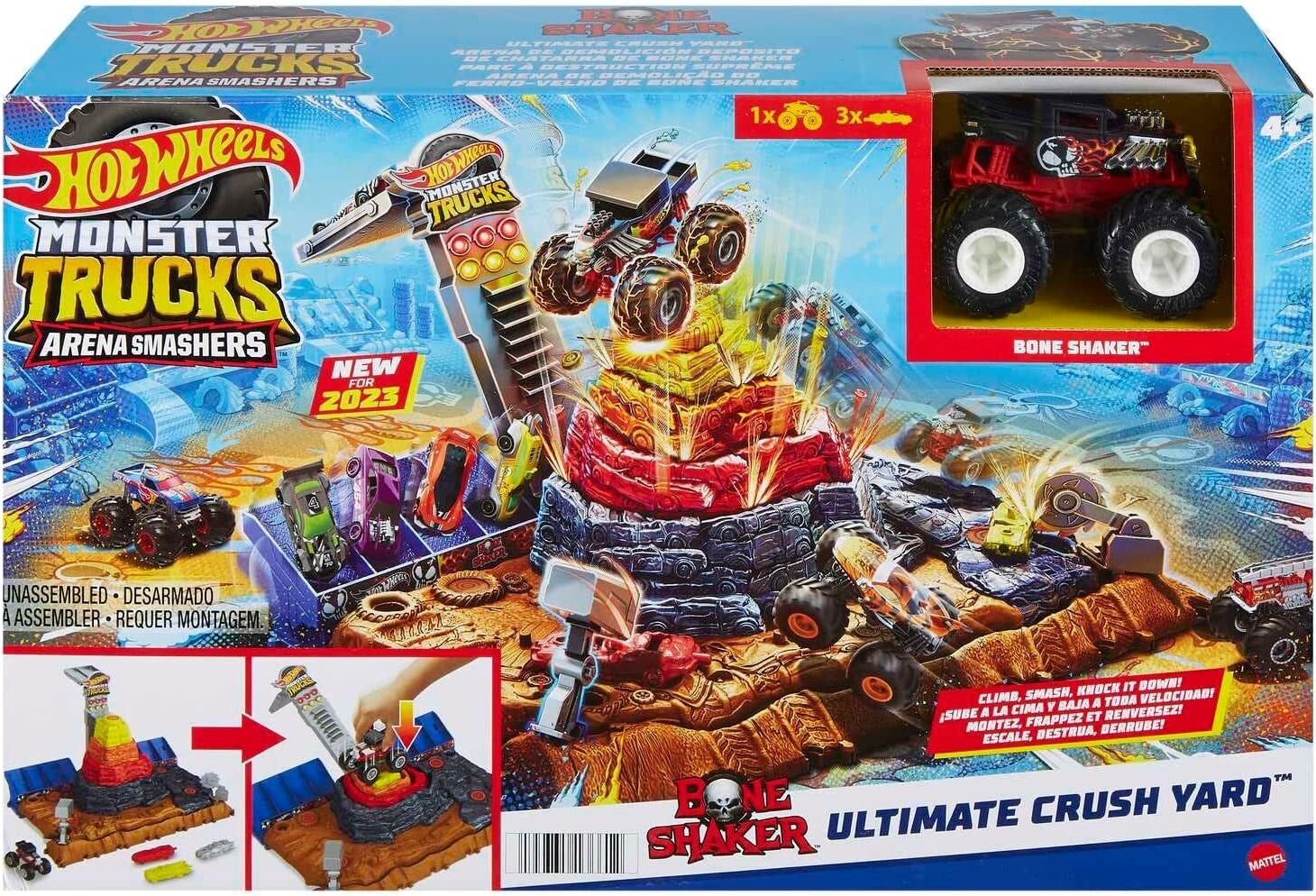 Hot Wheels Monster Trucks Arena Smashers Main Event Bone Shaker's Ultimate Crush Yard