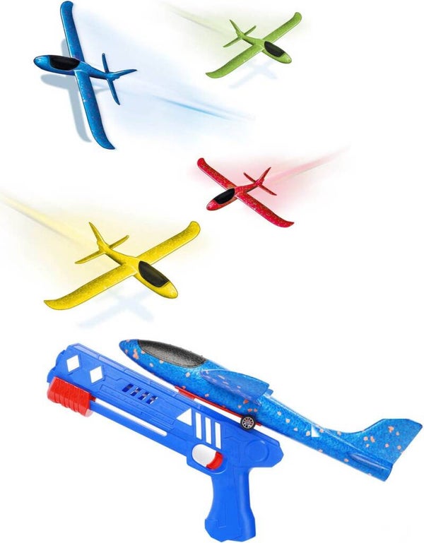 Foam vliegtuig 35cm met afschietpistool Assorti