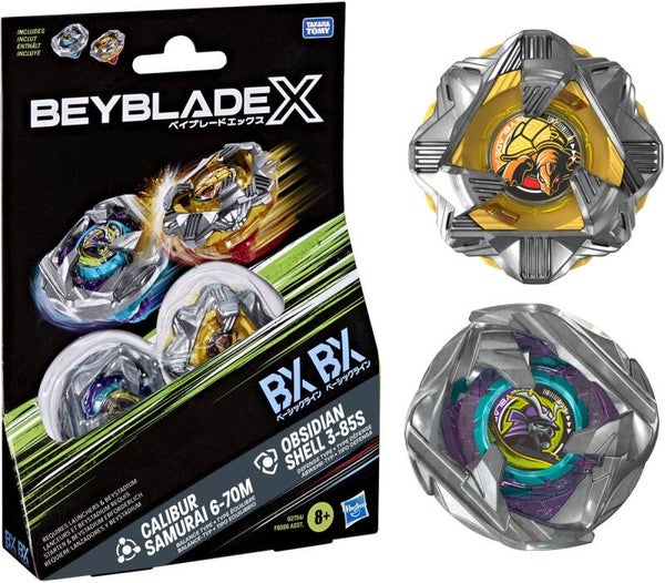 Beyblade X Dual Pack - Calibur Samurai 6-70M & Obsidian Shell 3-85S