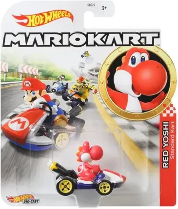Hot Wheels Mario Kart Replica Die-Cast - Red Yoshi