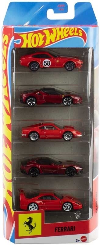 Hot Wheels Cadeauset met 5 Auto's - Ferrari (JLN12)