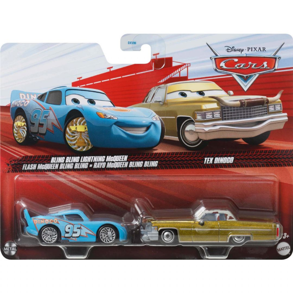 Disney Pixar Cars Die-Cast 2-Pack - Bling Bling Lightning McQueen and Tex Dinoco