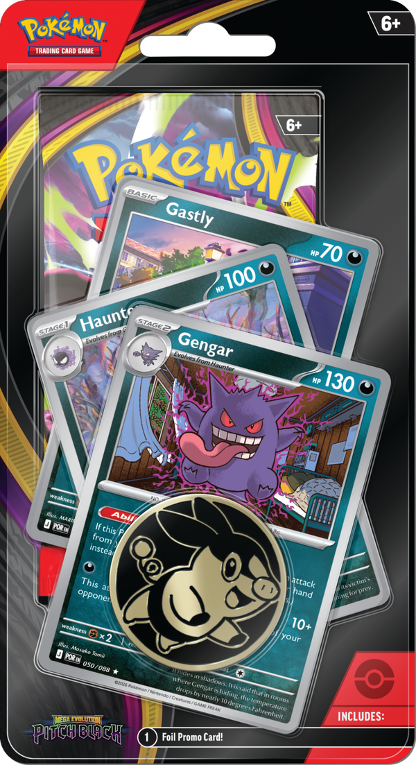 Pokemon TCG Mega Evolution Pitch Black Premium Checklane Booster Pack - Gengar-Haunter-Gastly