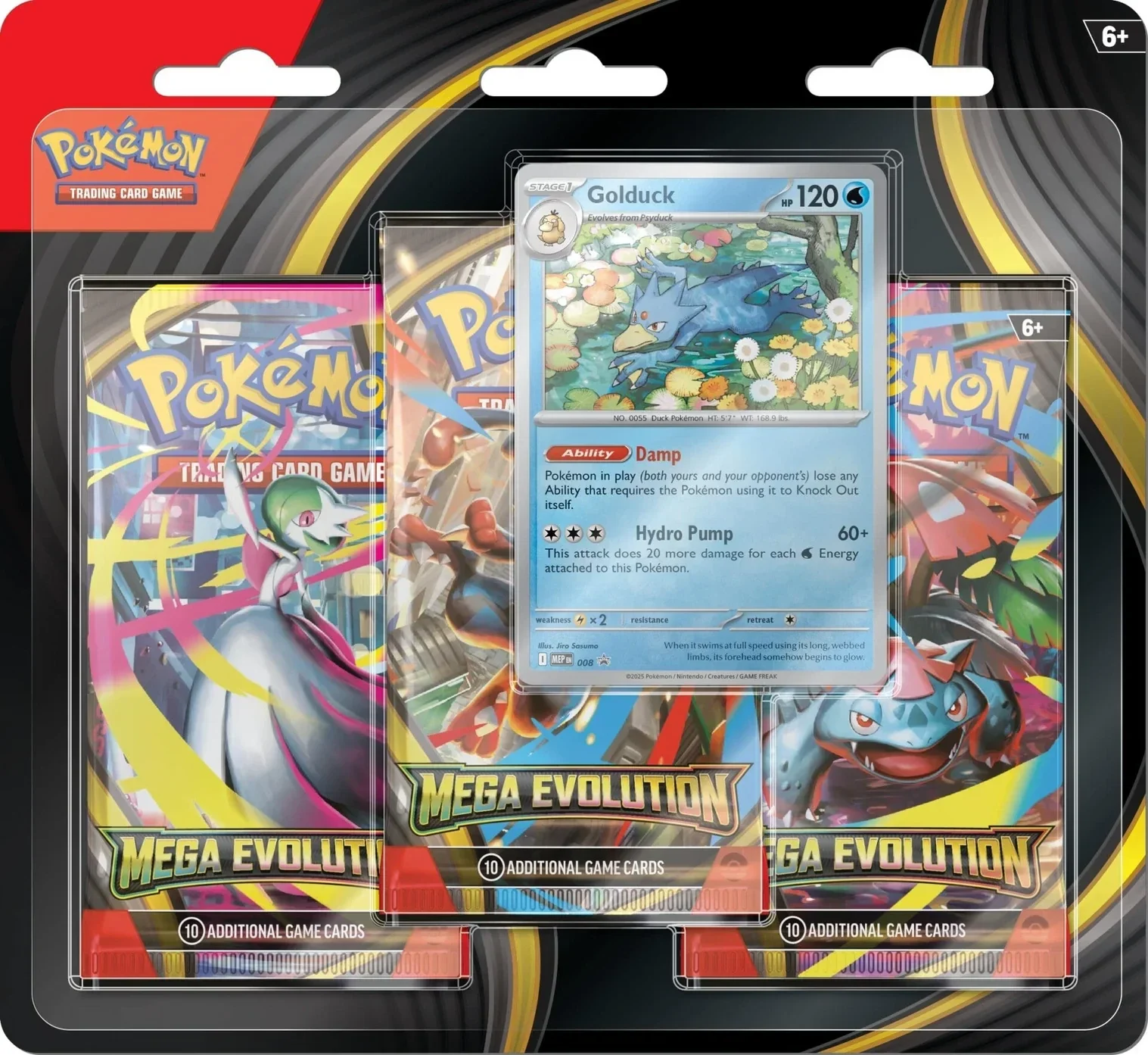 Pokemon TCG Mega Evolution 3-Pack Booster Blister - Golduck