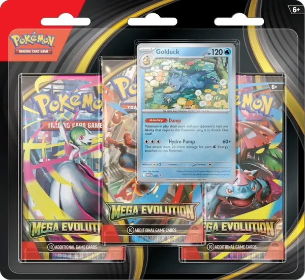 Pokemon TCG Mega Evolution 3-Pack Booster Blister - Golduck