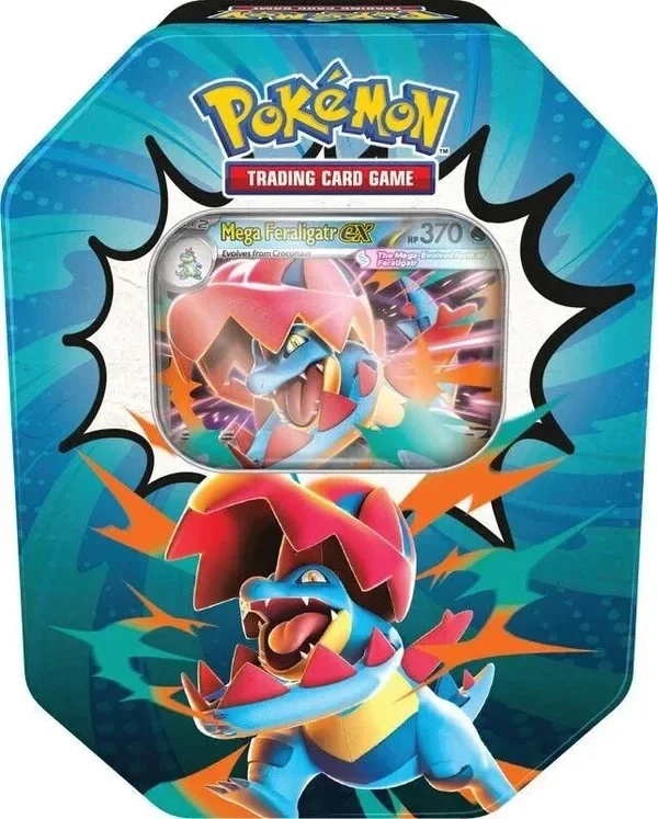 Pokemon TCG Mega Evolution Ascended Heroes Ex Tin - Mega Feraligatr Ex