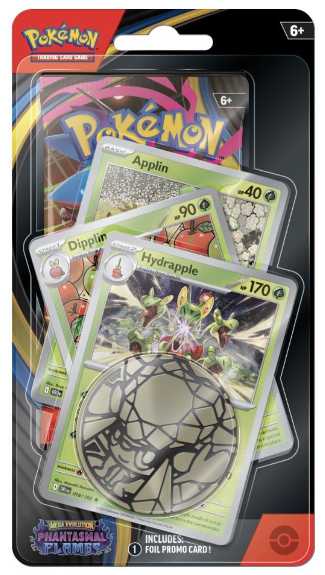 Pokemon TCG Mega Evolution Phantasmal Flames Premium Checklane Booster Pack - Hydrapple-Dipplin-Applin