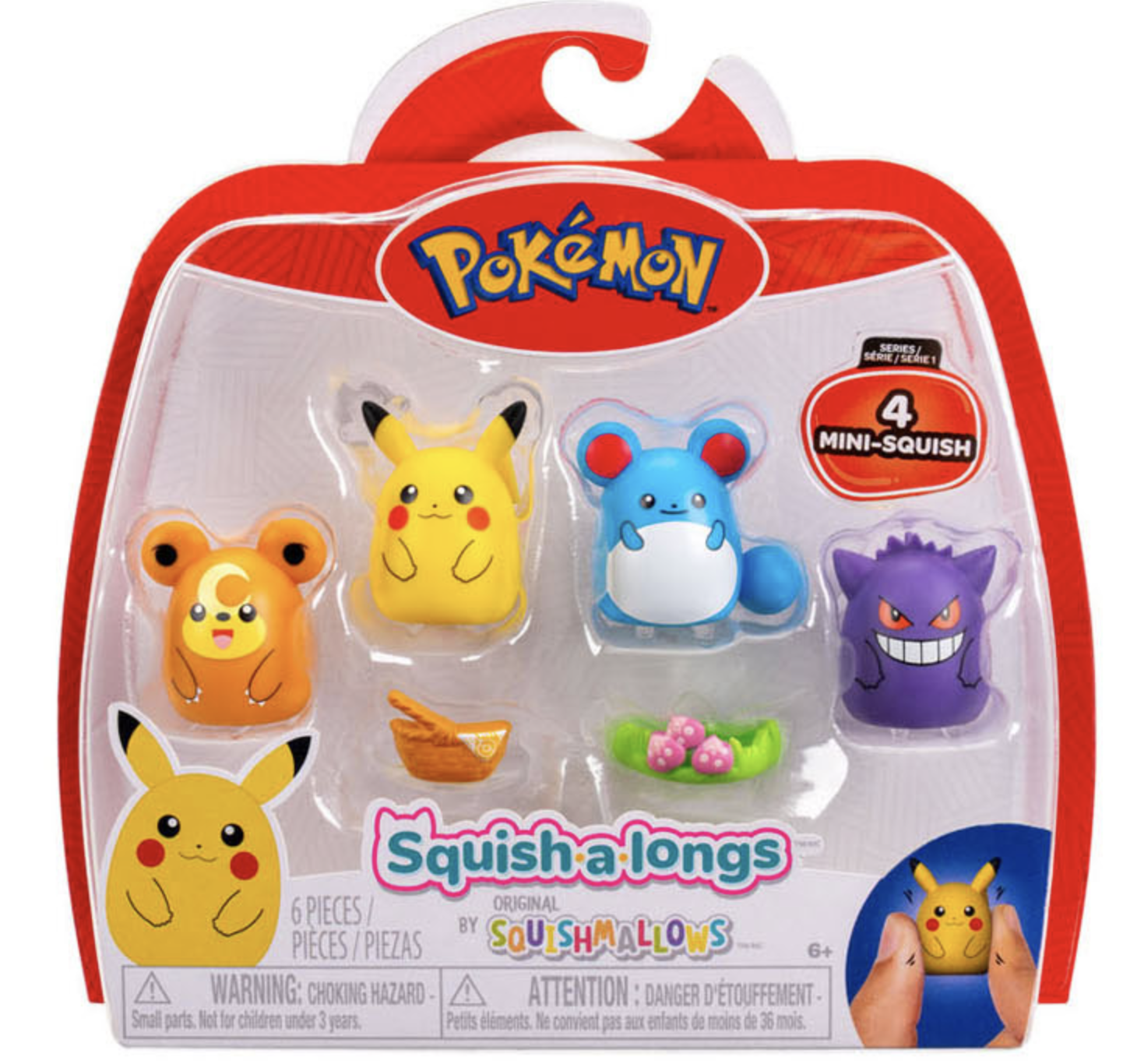 Squishmallows Squish-a-longs Pokemon 4-pack