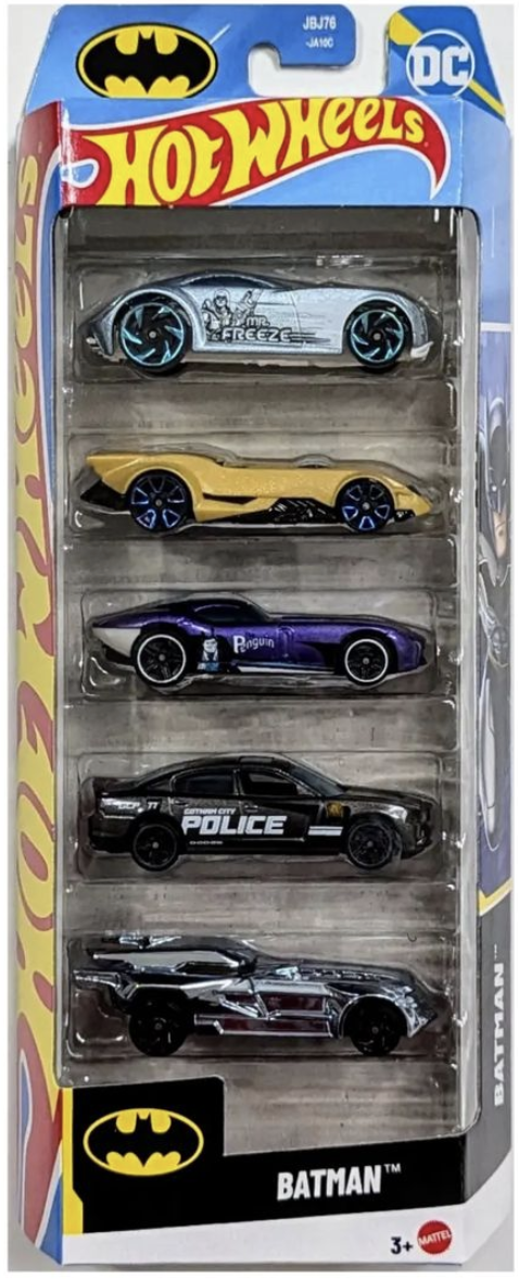 Hot Wheels Cadeauset met 5 Auto's - Batman (JBJ76)