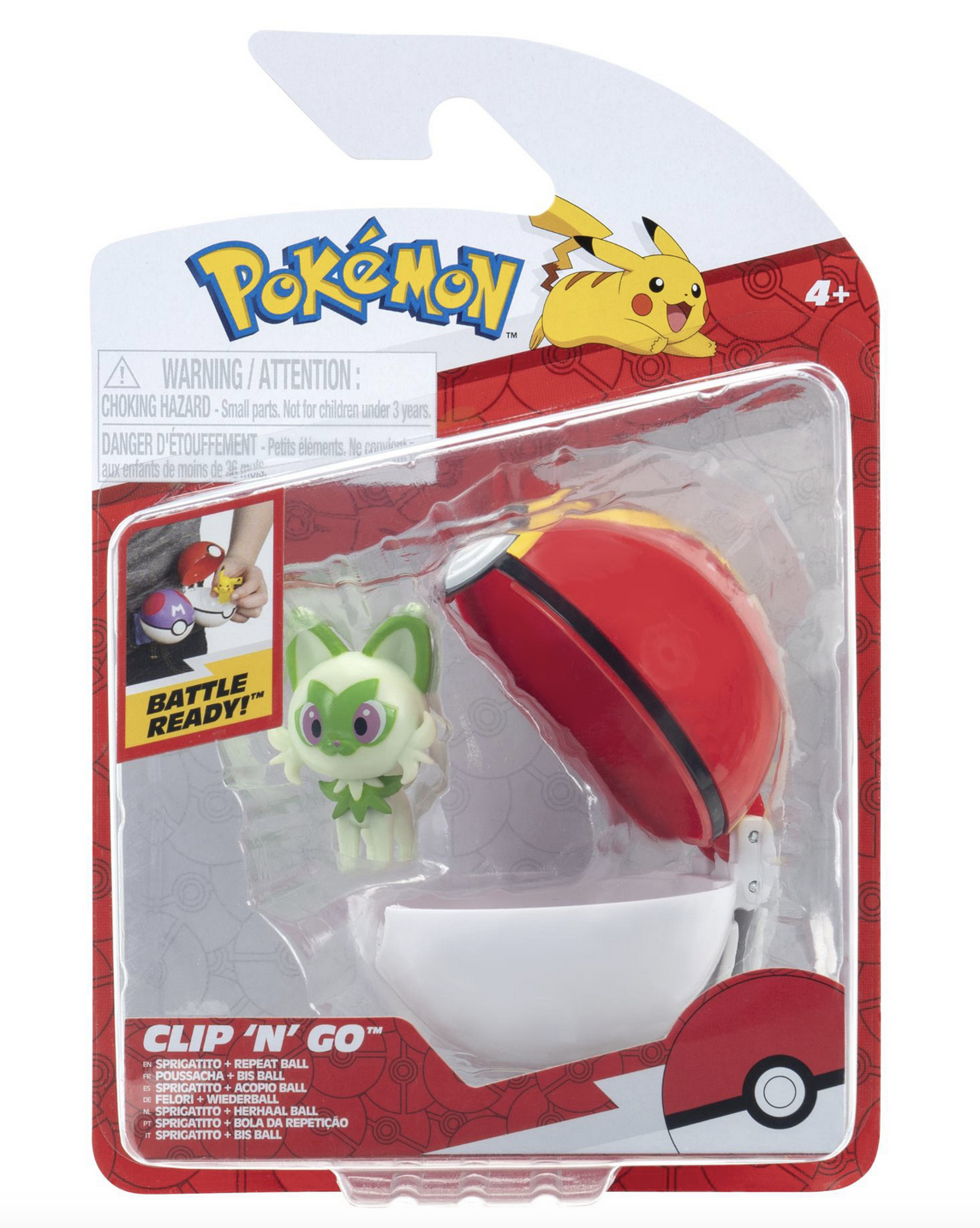Pokemon Clip 'n Go Sprigatito Repeat Ball