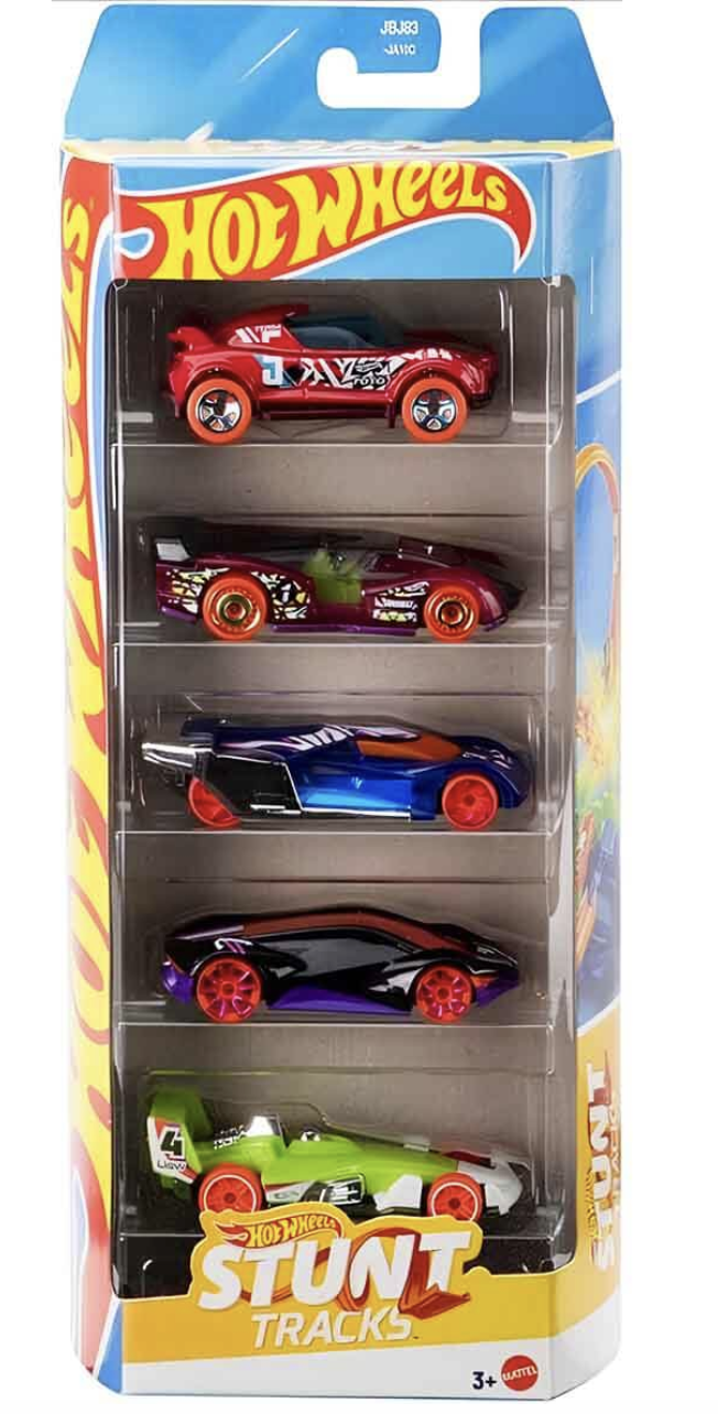 Hot Wheels Cadeauset met 5 Auto's - HW Stunt Tracks (JBJ83)