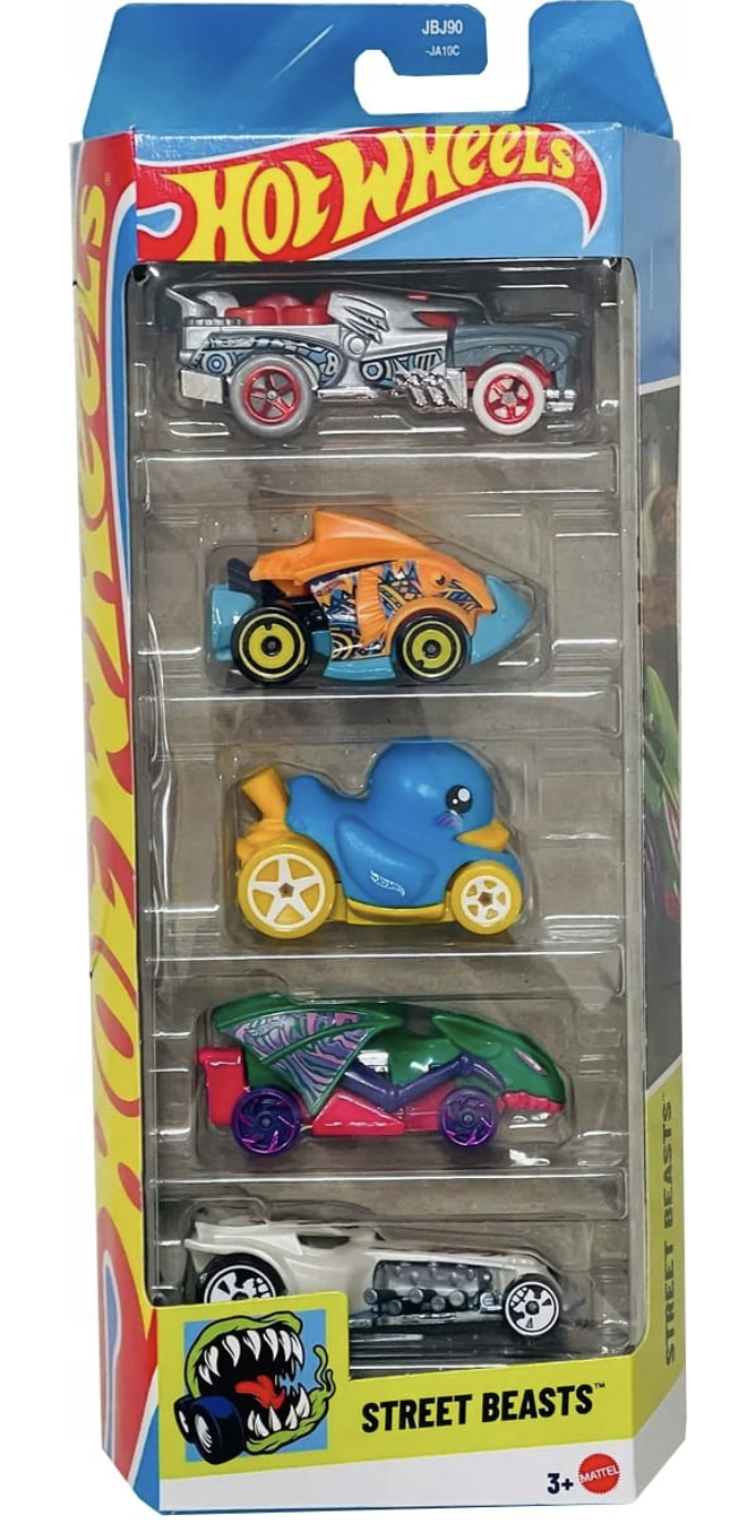 Hot Wheels Cadeauset met 5 Auto's - Street Beasts (JBJ90)