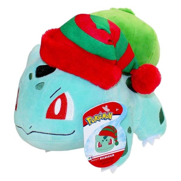 Pokemon - Winter - Bulbasaur met Kerstmuts - Pluche knuffel - 20 cm
