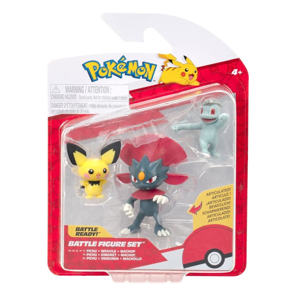 Pokemon Battle Figure Pack - Pichu, Weavile, Machop