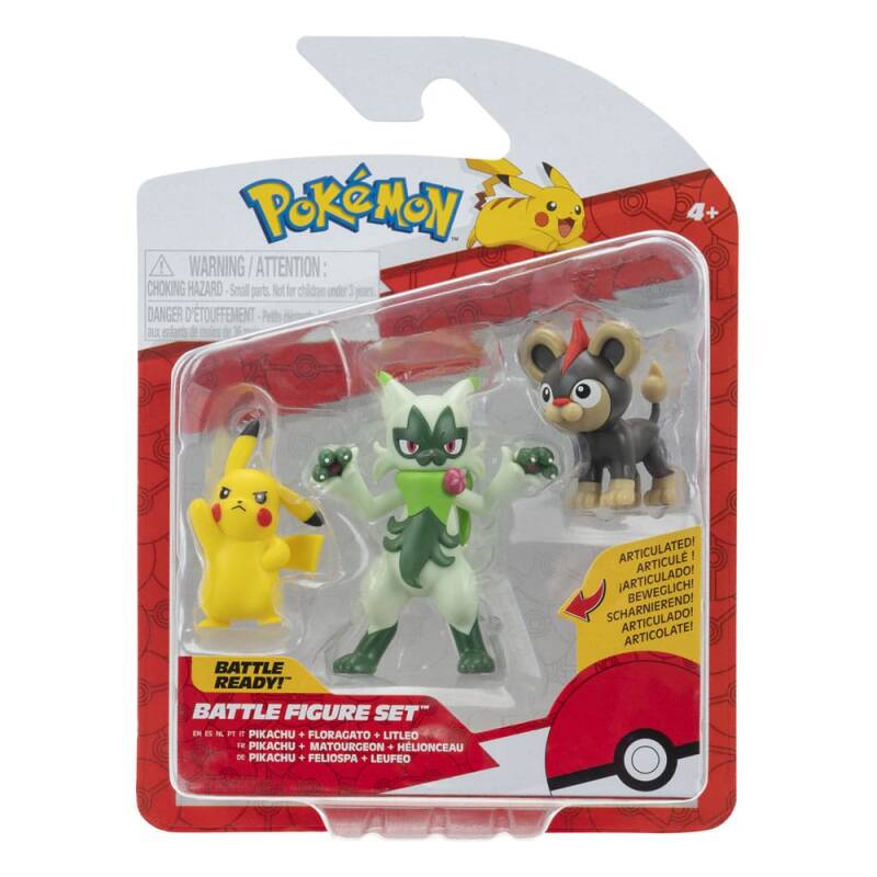 Pokemon Battle Figure Pack - Pikachu, Floragato, Litleo