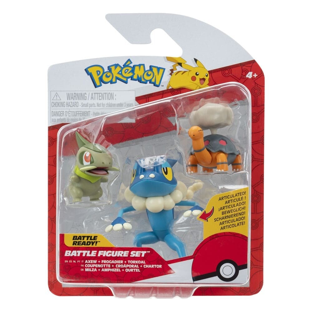 Pokemon Battle Figure Pack - Axew, Frogadier, Torkoal
