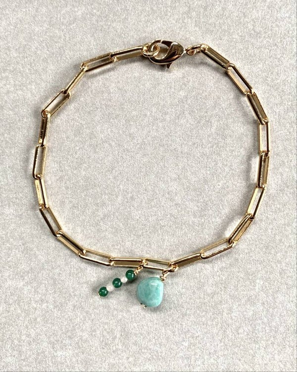 Link Chain Bracelet Amazonite