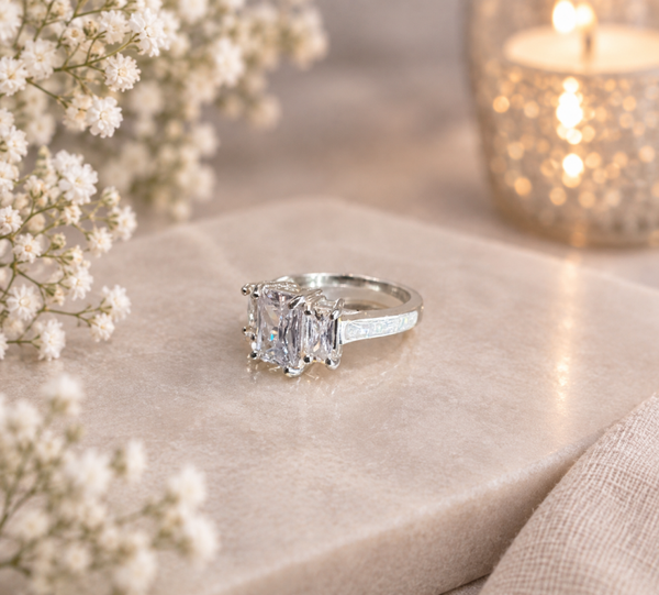 Triple Emerald Memorial Ring
