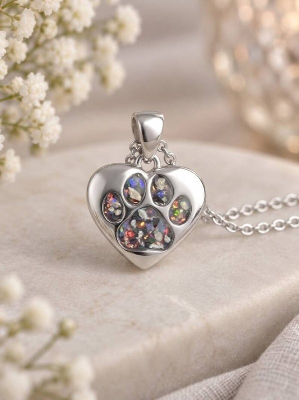 Heart Paw Memorial Pendant
