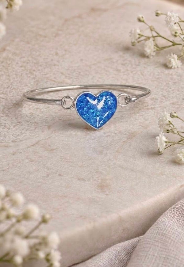 Heart Hook Clasp Memorial Bracelet