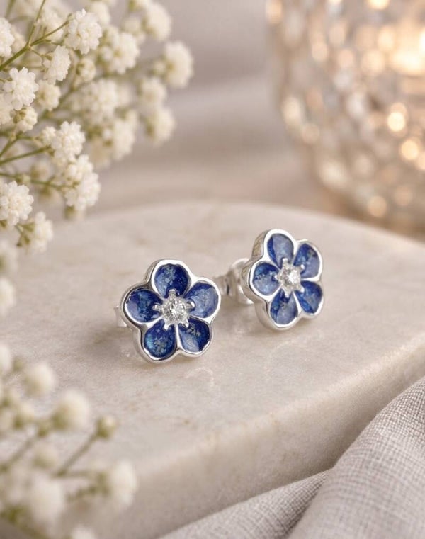 Forget Me Not Memorial Earrings