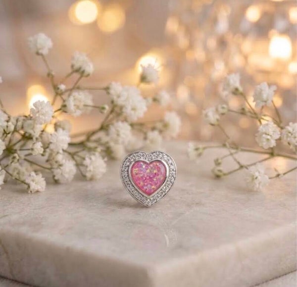 Heart CZ Memorial Bead