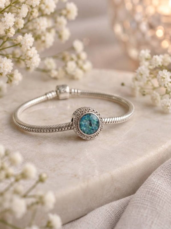 Halo CZ Memorial Bead