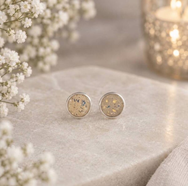 Thick Rim Round Memorial Earrings
