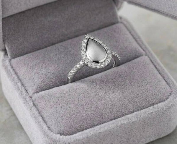 Cubic Zirconia Halo Memorial Ring