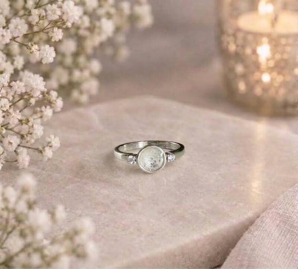 Double CZ Gem Memorial Ring