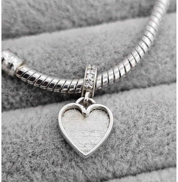 Heart CZ dangle charm